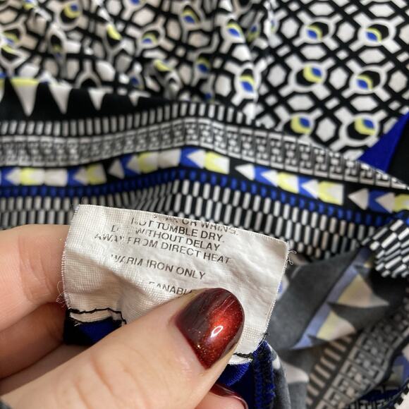 Anthea Crawford Australia Women's Mod Colorblock Blouse Size M Groovy Boho Indie - Picture 7 of 11